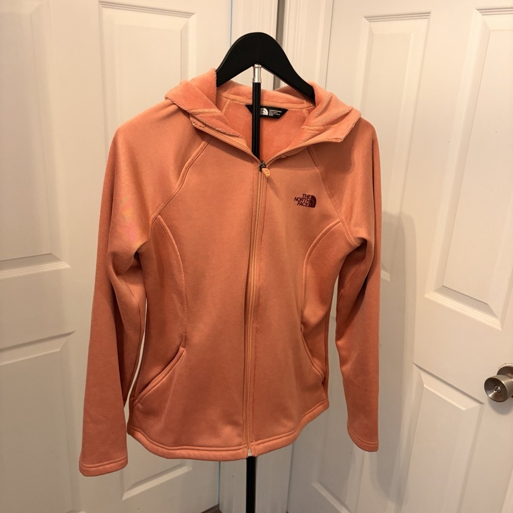 The North Face Full Zip Fleece Hoodie Med Lightweight Performance‎ Fit Pink EUC